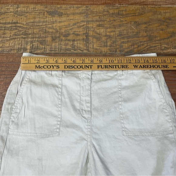 Chico's size Medium Chicos size 1 tan cargo linen cotton blend cropped pants - Picture 3 of 9
